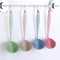 Long handle plastic soup spoon with filter holes, kitchen colander cooking ladle set. - 2-in-1 Colander Spoon / Bag Packaging / Green