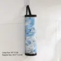Επιτοίχια θήκη για σακούλες πλαστικές κρεμαστός οργανωτής σακουλατών απορριμμάτων για κουζίνα - Συσκευασμένο σε σακούλα μεγάλο μέγεθος χωρίς γάντζο περίπου 36x15 εκ. / Γκρι