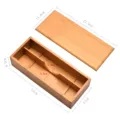 Boîte de rangement en bois de style japonais pour baguettes avec couvercle et compartiments - Double rangée