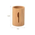 Bamboo cutlery holder for kitchen countertop, chopstick draining storage tube 12x9cm - Knife Hollow Style