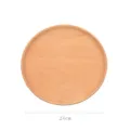 Wooden round serving tray, natural wood fruit and dessert plate for home kitchen and hotel. - Diameter 24cm