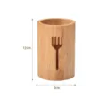 Natural bamboo chopstick holder kitchen utensil storage caddy container with drainage slot - Fork Hollow Style