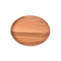 Plateau ovale en bois d'acacia, assiette a dessert japonaise en bois pour fruits et en-cas. - Environ 25 cm de diamètre