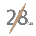 28cm beech wood rolling pin for home baking, pastry, noodles, and dumpling wrappers. - Large Pointed Rolling Pin / Off White