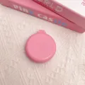 Pink folding portable hair brush mirror compact cute travel makeup comb for daily use - Pink