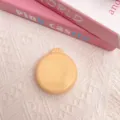 Portable foldable hairbrush round compact massage comb for travel daily hair care tool. - Yellow