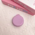 Portable folding hairbrush with mirror, pastel purple plastic compact massage comb for travel. - Light Purple
