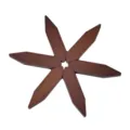 Foldable wooden heat insulation pad creative bamboo placemat for dining table hot pot coaster - 1 Piece / Carbonized Color