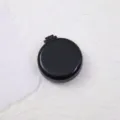 Portable folding hair brush with mirror black compact round travel pocket hairbrush - Black