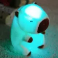 Cute capybara glowing plush night light LED stuffed animal toy for bedroom home decor lamp - White