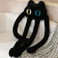 Peluche di gatto nero con gambe lunghe divertente, morbido cuscino di animale per bambini. - 100cm / Gatto polpo