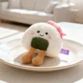 Cute shrimp sushi plush toy with dangling legs, soft stuffed rice ball doll decoration. - Rice Ball (Onigiri)