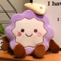 Cute purple flower mooncake plush pillow toy cute doll cushion soft gift home decor variant - Cheese Taro Paste