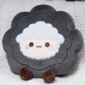 Cute dark grey plush pillow featuring a white sheep design, soft home decor variant. - Sesame Jasper