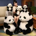 Set peluche panda gigante simpatico animale imbottito bambola nero bianco variante modello - 25cm