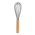 Wooden handle manual egg whisk for kitchen baking, durable cream mixing tool variant. - Gray