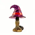 Purple witch hat Halloween table lamp with decorative vintage gold base ornament - Purple Spider Style / Purple