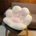 Süsses Katzenpfote Plüsch Sitzkissen für Gaming Stuhl, weiche Bärenpfote Matte für Schlafzimmer Sofa. - 60x70 cm, 730 g / Weißes Herz