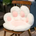 Flauschiges Katzenpfote Stuhl Kissen weiss rosa Sitzkissen fuer Buero und Schlafzimmer - Klein 70 x 60 cm / Weiß