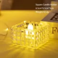 Warme LED-Viereck-Elektronikkerze mit Kristallglas-Textur für gemütliche Atmosphäre - Quadratischer Stil / Quadratische Kristalllampe