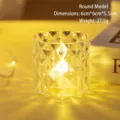 Runder facettierter LED-Elektronikkerzenhalter im Kristallstil mit warmgelbem Licht - Runder Stil / Runde Kristalllampe