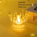 Small crown shaped LED electronic candle lamp with warm yellow light and teardrop flame - Crown Light - Small