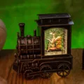 Vintage Halloween train snow globe with skeleton and pumpkins festive decoration - Pumpkin Style / 17x8.4x17cm