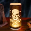 Halloween electronic candle night light with spooky skull and cross-pistols design - Skull Pattern Style / L