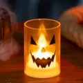LED Halloween candle lamp with spooky Jack-o'-lantern face for festive party decorations - Candle Style / Orange