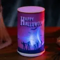 Atmospheric Halloween electronic LED candle lamp with zombie silhouettes and purple glow effect - Purple Skeleton (HAPPY HALLOWEEN) / M