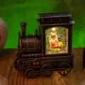 Vintage Halloween locomotive water lantern with skeleton pumpkin snow globe - Skull Pattern / 17x8.4x17cm