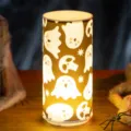 Cylindrical Halloween LED electronic candle with cute ghost and skull pattern - Ghost Print Style / L