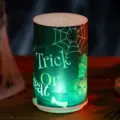 Halloween electronic candle light with Trick or Treat print and green glow ornament - Green Skeleton (Trick Or Treat) / M