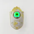 Timbre de Halloween aterrador con ojo brillante verde y efecto de iluminación LED - New white ghost eye doorbell