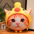 Simpatico cuscino in peluche di gatto simulato 3D morbido cuscino da divano peluche - Stile Cuscino Cappello Pulcino 40cm