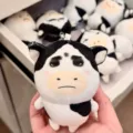 Cute funny cow plush toy abstract meme doll pendant soft keychain bag charm birthday gift - Sleepy Cow