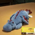 Simpatico drago di peluche blu giocattolo morbido dinosauro cuscino regalo bambino - Blu / 90cm