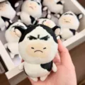 Cute angry cow plush pendant, soft stuffed animal doll keychain for bags and keys. - Ox Power