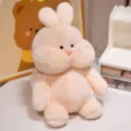 Simpatico coniglietto peluche giocattolo morbido animale imbottito bambola cuscino regalo - Coniglio Rosa / 23cm