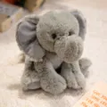 Grey plush elephant toy sitting stuffed animal cute plushie gift for kids and friends - Elephant