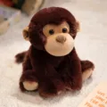 Cute sitting brown monkey plush toy soft stuffed animal doll for kids children gift - Monkey