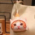 Simatico 3D simulazione gatto peluche ciondolo cono gelato cappello borsa ciondolo regalo - Stile Pendente Gelato 10cm
