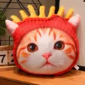 Simpatico 3D Simulazione Gatto Peluche Cuscino Morbido Animale Divano Regalo Di Compleanno - Stile Cuscino Patatine Fritte 40cm