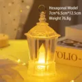 Warme hexagonale Kristall-LED-Laterne Nachtlicht Kerze für Schlafzimmer Tischdeko - Transparentes Licht-Hexagon