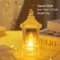 Kompakte LED-Kristalllaterne mit warmem Licht für Schlafzimmer und Tischdekoration - Transparentes Licht-Viereckig