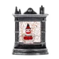Lanterna caminetto fantasma Halloween con glitter arancioni e scritta BOO - Stile Fantasma con Cappello da Mago / Camino Fantasma (BOO)