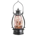 Lanterna di Halloween vintage argento con fantasmi e glitter arancioni spettrale - Stile Fantasma Doppio / Argento antico