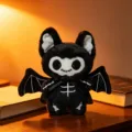Cute halloween bat plush toy gothic stuffed animal doll soft spooky room decor pillow for kids - 23cm / 23cm Bat Skeleton Black Cat