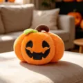 Cute Halloween pumpkin plush pillow, soft stuffed jack-o'-lantern cushion for home decoration. - 17cm Smiling Pumpkin