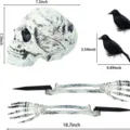 Realistic Halloween skeleton set with skull, hands and crows including size markers - Skull With Two Crows Gift Box Set